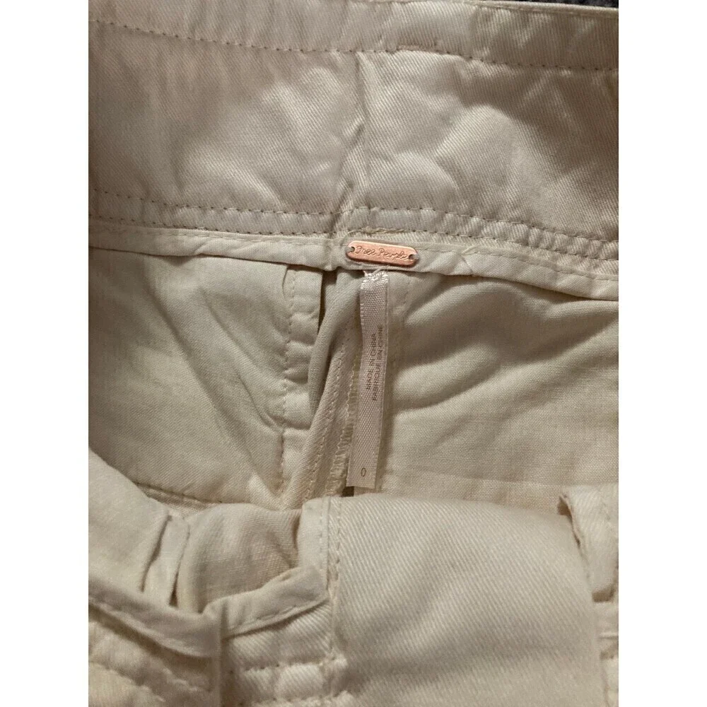 Free people cream belted trousers
